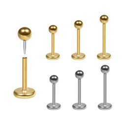 0.8 mm Titanium Push Pin Labret Met 2 mm ball