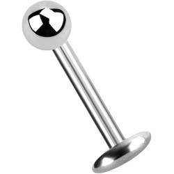 Titanium Zilver Gekleurde Push Pin Labret 1.2 x 8 mm 100 stuks 