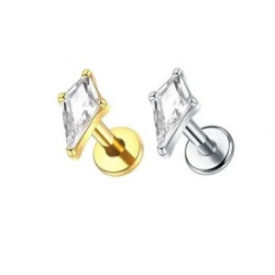 1.2 Titanium Push Pin Labret met steen