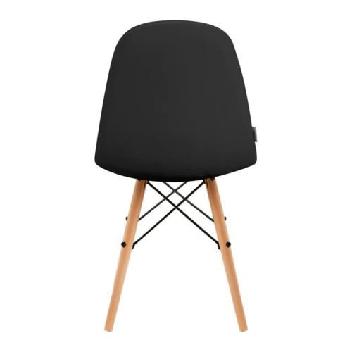 Salon stoel zwart hout onderstel rugleuning hoog