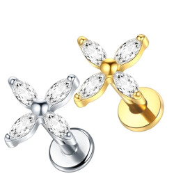 1.2 Titanium Push Pin Labret met steen