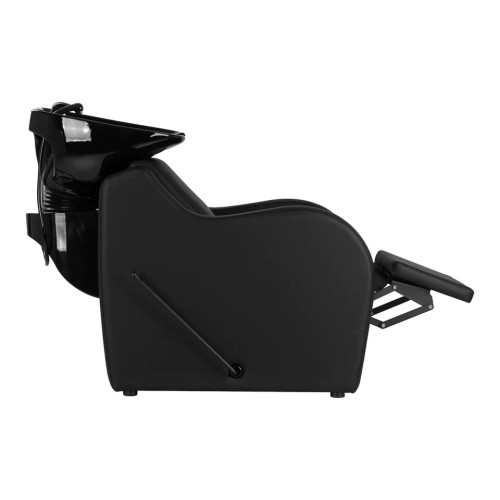 kapperswastafel met verstelbare voetensteun zwart