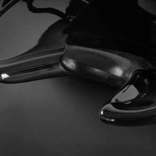 kapperswastafel met verstelbare voetensteun zwart