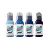  World Famous Limitless Tattoo Ink  Shades of Blue Collection  4x 30 ml