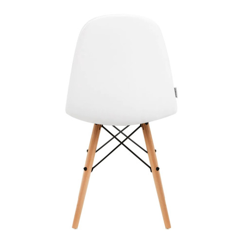 Salon stoel wit hout onderstel rugleuning hoog