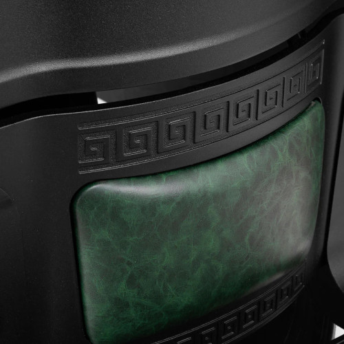 kappersstoel groen met zwart frame