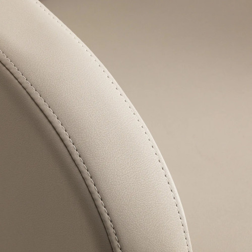 kappersstoel grijsbeige met zwarte voet