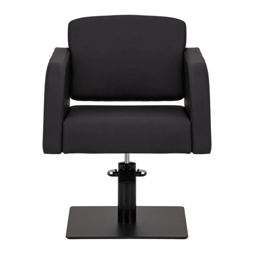 kappersstoel zwart met zwarte voet